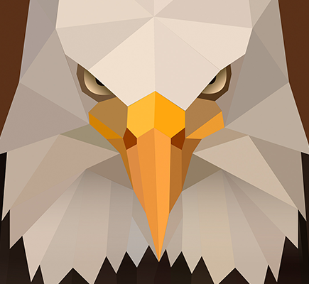 Polygon-Illustration eines Adlers