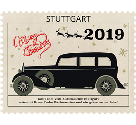 Eine Briefmarke mit altem 40er Jahre Auto